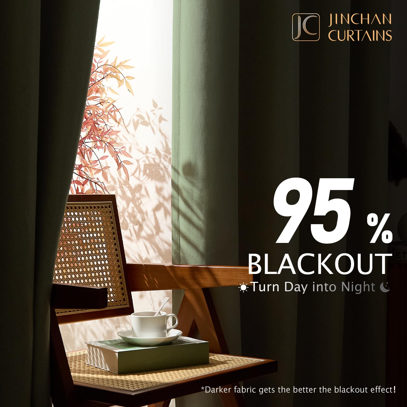 Jinchan 95% Blackout Curtain 84 Inch Length, Faux Linen Curtain For Living Room, Thermal Insulated Room Darkening Grommet Top Window Drape, 1 Panel Curtain For Bedroom Lime Green